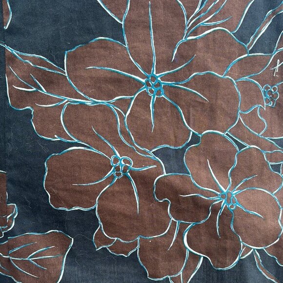 Orvis women's size 6 black & brown floral long sleeve button up shirt top - Picture 6 of 10